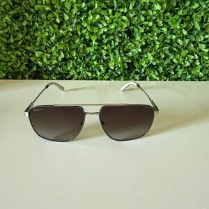 Salvatore Ferragamo Gradient Navigator Black and Silver Sunglasses